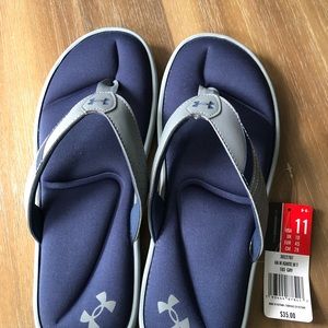 Under Armour thongs for men - navy and grey